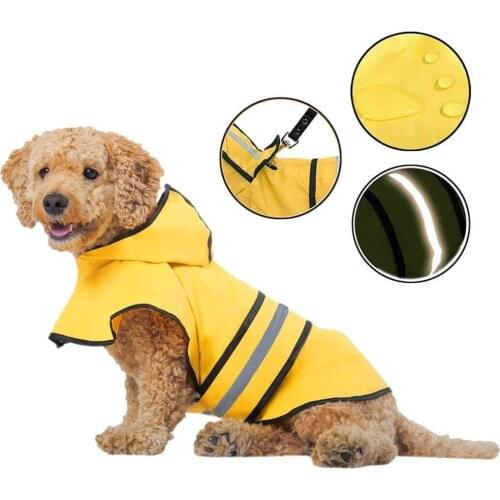 Dog Raincoat Waterproof Reflective Pet Hooded Rain Coat Puppy Cat Clothes Raincoats Pets Apparel For Small Medium Dogs