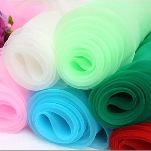 High quality organza soft silk polyester dyed fabric for wedding dress table cloths sewing DIY patchwork curtains