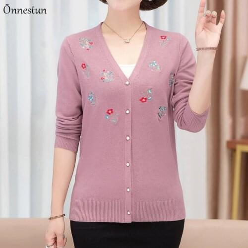 Embroidery Floral Cardigans Sweater Women Autumn Single-breasted Sweater Top Femme Korean Fashion Knitwear Female Cardigan