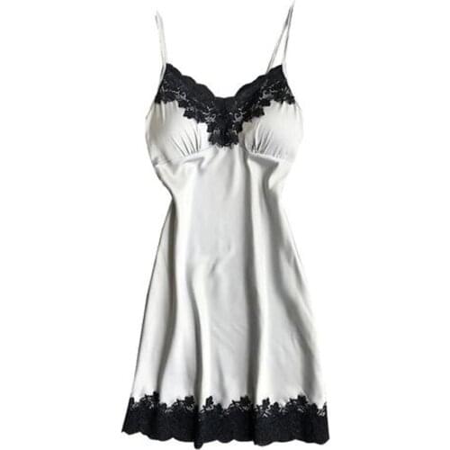 Womens Lace Lingerie Underwear Sleepwear Women Sexy Padded V-Neck Lace Strappy Erotic Underwear Nightdress Home Sleepwear