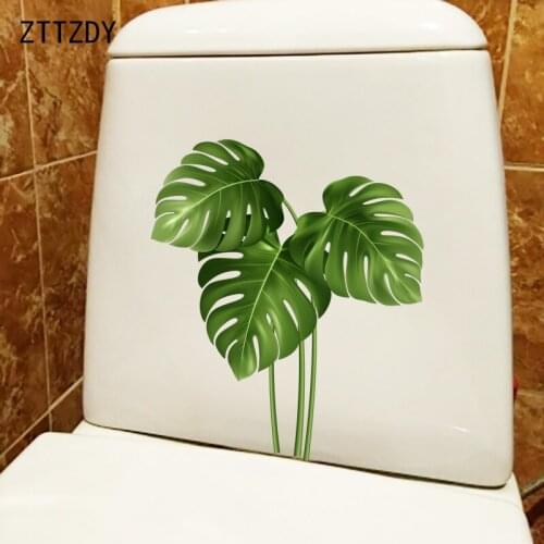 ZTTZDY 21.2×25.1CM Tropical Plants Bathroom Toilet Stickers Home Room Wall Decoration Accessories T6-0161
