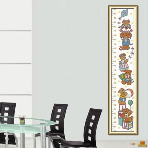 SG041 Height Chart Table With Length Scale Baby Counted Cross Stitch Kit Cross-stitching Package Cross Stich Gift to Your Baby