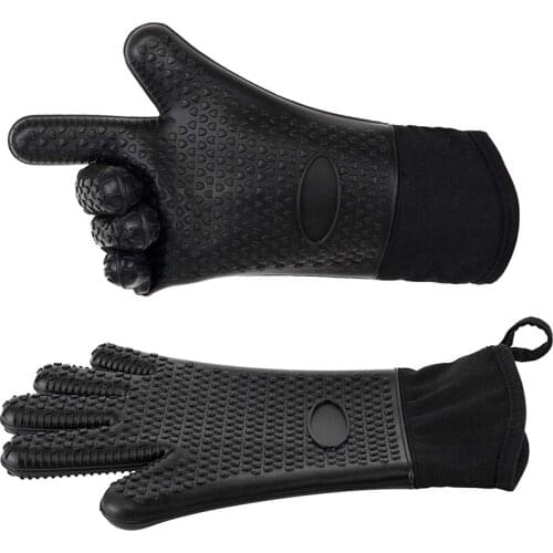 1Pair Silicone Oven Gloves For Baking Barbecue Grilling Kitchen Cooking,Up To 230Celsius Heat Resistant BBQ Gloves