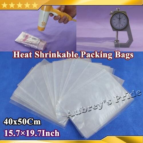 100Pcs 40x50Cm Soft Transparent Blow Molding PVC Heat Shrinkable Bags Film Wrap Cosmetic Packaging Wrap Materials