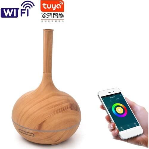 400ml Intelligent Wifi Essential Oils Air Humidifier Incense Compatible Alexa And Google Home Intelligent with 7color night ligh