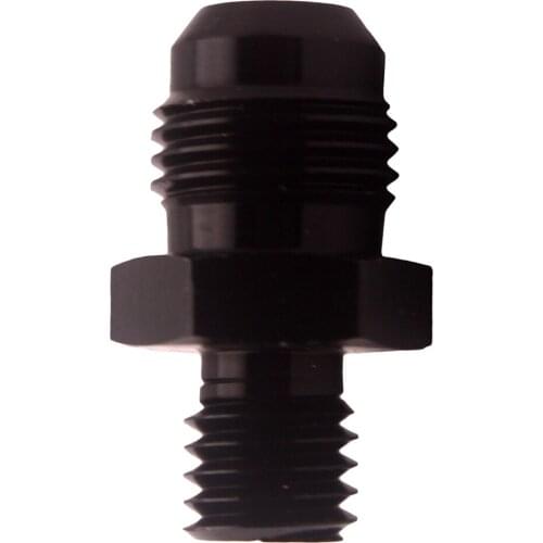 6AN AN-6 To M10x1.5 mm Metric Straight Flare Male Fitting Adapter Black