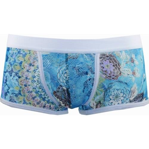 2019 brand Howe ray Mens sexy underwear Transparent Mens Boxers sexy boxer shorts Fashion colorful Mens Casual Lace Underpants