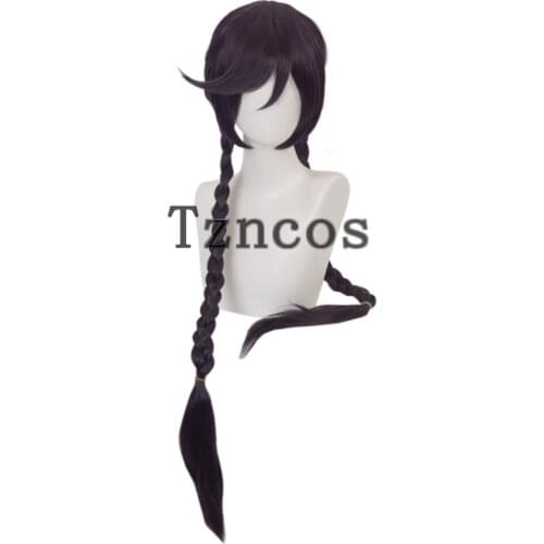 Tzncos Anime Danganronpa Touko Fukawa Toko Cosplay Long Wig Dark Purple Heat Resistant Synthetic Hair
