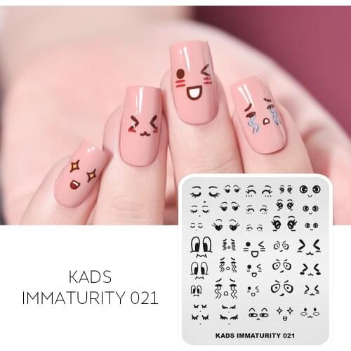 KADS Stamping Plate Immaturity 021 Cute Pattern Nail Designs Nail Template Art Tools Nail Art Stamp Image Template DIY Manicure