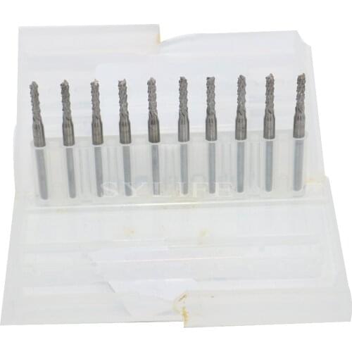 10 x 3.175mm Carbide End Mill Engraving Bits Mold 2.4mm Cutting Edge PCB CNC