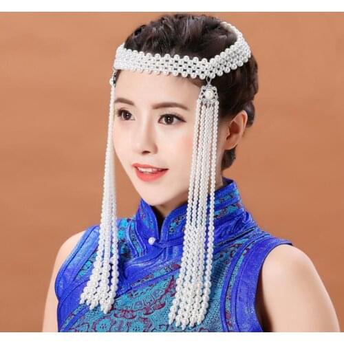 Bride Costume Headdress Tassel national Style Wedding classical Coronet princess cosplay hair Accessories
