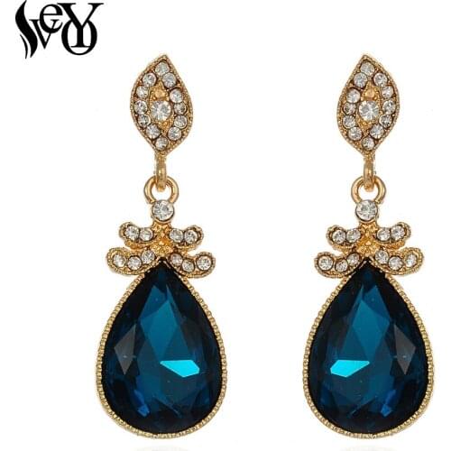 VEYO Crystal Earrings For Woman Rhinestone Drop Earrings Luxury Trendy brincos Pendientes High Quality