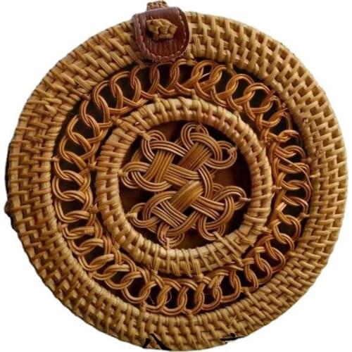 New Fashion Round Style Straw Bag Handbags Women Summer Rattan Bag Handmade Woven Beach Circle Bohemia Handbag Woven Bag