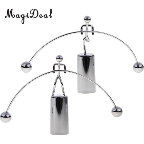 MagiDeal One/Two Foot Weightlifter Perpetual Motion Balance Toy Metal Figurine Desk Decor Gift