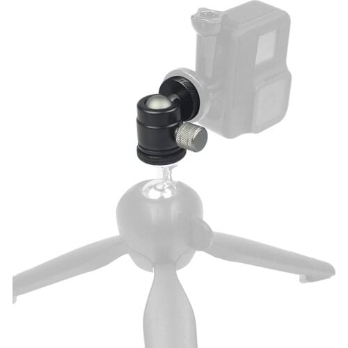 360° Rotating Mini Ball Head 1/4 Screw Aluminum Alloy for Camera Phone Speedlite Tripod Selfie Stick Bracket Holder Mount