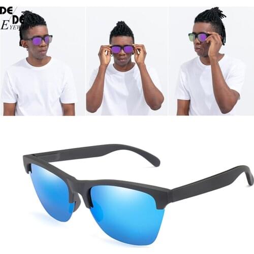 DesolDelos Semi-rimless Polarized Sunglasses Men Classic Mirror Sun Glasses for Driving Women Sport Eyewear Oculos De Sol UV400