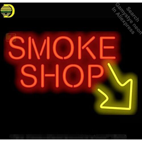 NEON SIGN For Smoke Shop with Right Arrow neon Light Sign Custom Design Restaurant Hotel Neon signs for sale light up signs