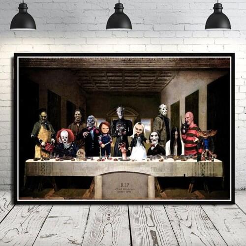 Movie Poster Horror Pictures for Home Design The Last Supper Evil Scream Canvas Painting and Prints for Living Room Home Decor