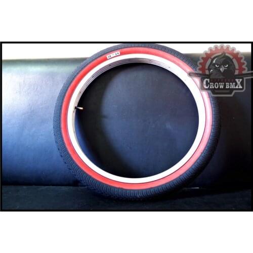 20inch BMX Bike 2.4 Tires Vintage Black/Red Tires BMX Bike Wheel Accessories