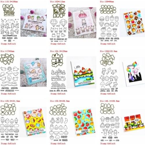 New Design Animal Food Plant Pattern Metal Cutting Dies&Transparent Clear Stamps For DIY Scrapbooking Album Paper Card New 2020