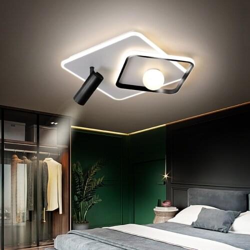 Modern Ceiling Lights Square Geometric Modeling Led Lamp For Living Room Bedroom Study Surface Mounted Ceiling Lamp Deco