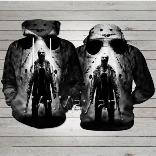 Horror Jason Voorhees Halloween 3D Full Print Hoodie man/women streetwear long sleeves pullover sweatshirts tracksuits sudaderas