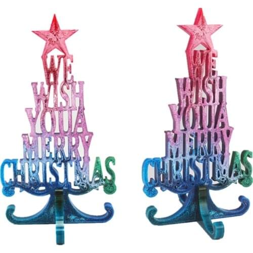 Christmas Tree Ornaments Epoxy Resin Mold Merry Christmas Home Decor Art Mould 2021 Gifts Xmas Tree Ornaments Window Decoration