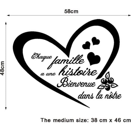 Vinyl Stickers Chaque Famille A Une Histoire Wall Art Decal Living Room Home Decor Poster Famille Quote House Decoration