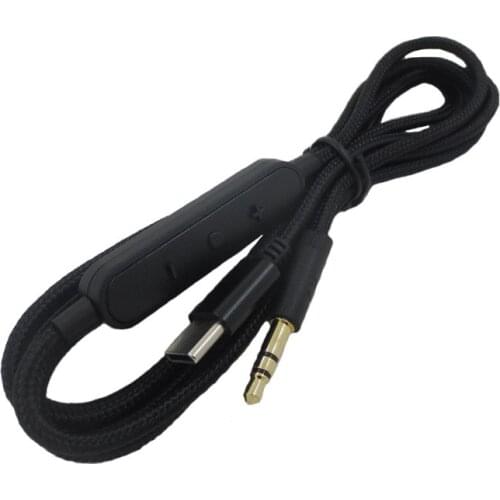 Replacement Audio TYPE-C to 3.5MM Cable for wh-1000XM2 H800 mdr-10r Headphones Microphone Volume Control