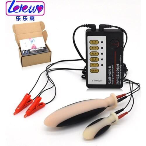 Electro Stimulation Nipple Clamps Anal Vagina Plug Sex Toys For Woman Electric Shock Masturbator Vagina Dilator Butt Plug
