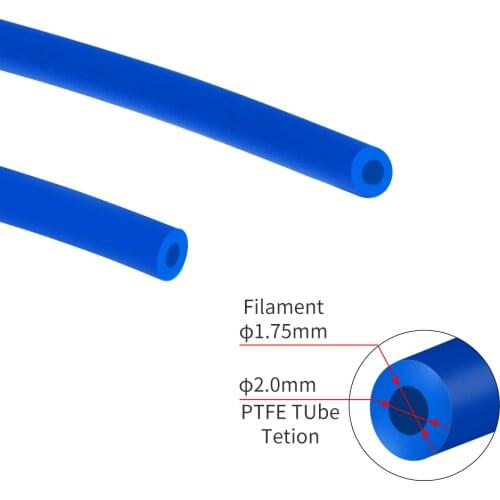 0.5M PTFE Tube ID 2mm OD 4mm Clear ptfe PiPe J-head hotend RepRap Rostock Bowden Extruder Throat For 1.75mm filament 3d V5 V6