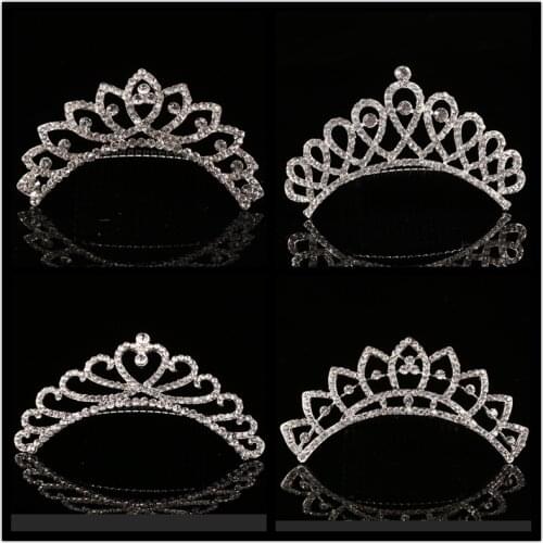 1pc Shiny Tiara Crown Golden Crystal Headband Baby Shower Boy Girl Wedding Party Decoration Supplies Favor New Mom Gift