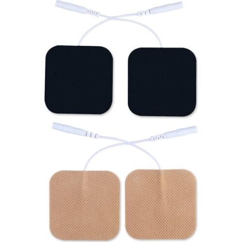 8 Pieces Replacement TENS Unit Electrodes Pads 5*5cm With Plug Hole 2.0mm For TENS/EMS Machines