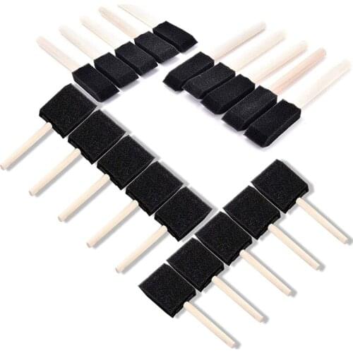 40 Pcs Foam Sponge Paint Brush Wood Handle Paint Brush Set Painting Tool for Acrylics Stains Varnishes Art Supplies