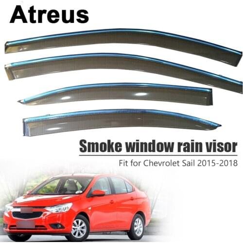 Atreus 1 set For Chevrolet Sail 2015 2016 2017 2018 High Quality Car Smoke Window Rain Visor ABS Vent Sun Deflectors Guard