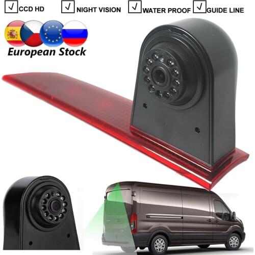 Car Reverse LED Brake Light Camera For FORD TRANSIT Custom 2016- Auto Vehicle Rear View Backup Parking Reversing Camera Night Vi