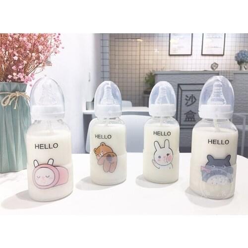 Abdl New Adult Baby bottles cute cute rabbit glass baby bottle ddlg male and female students glass Bottle Water bottle300ML
