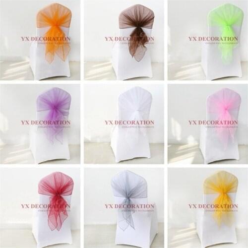 Cheap Price 65x140cm Organza Chair Hood Cap Sash Fit For Chair Cover Wedding Event Banquet Decoration