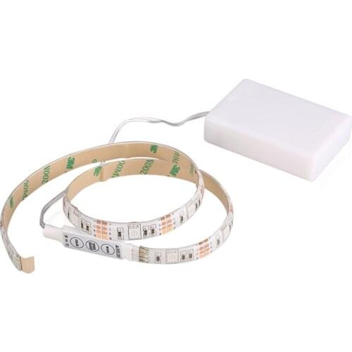 RGB Flexible LED Light Strip Waterproof IP65 15Leds DC5V With Controller Battery-Powered, LED Tape, Light Strips For TV Cabinet