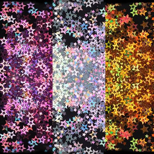 Holographic Sweet star Nail Glitter Flakes 3D Shining Mixed Size Sequins For Nail Art Paillette Manicure DIY Decorations