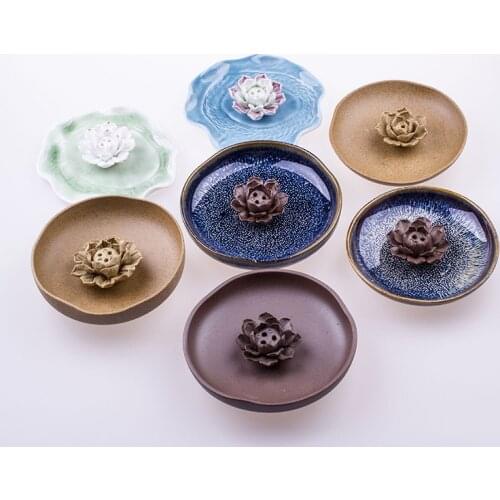 Ceramic Incense Furnace Home Pure Handwork IncenseTray Coil Inserts Incense Burner Oud Burner White Color Flower