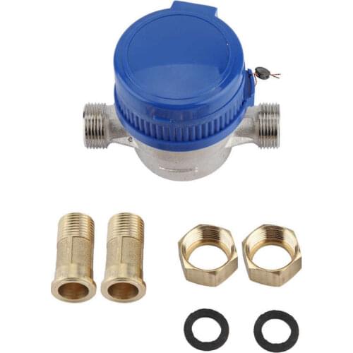 1/2in Copper Mechanical Water Meter Water Flow Gauge With Rotary Counter