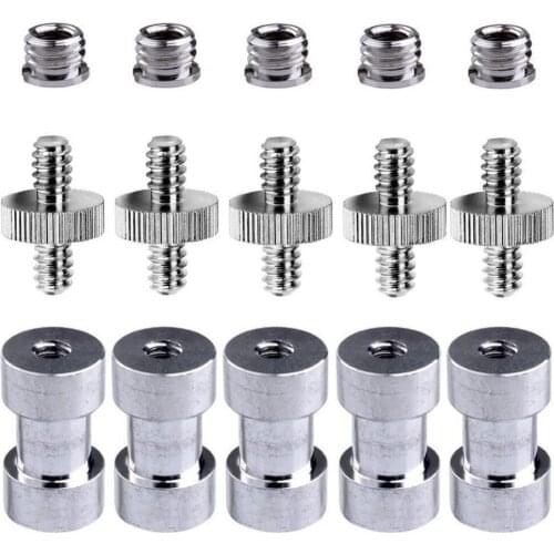 5x 1/4" 3/8" Metal Monopod Tripod Mount Screw Convert Adapter Flash Light Stand (5 sets)