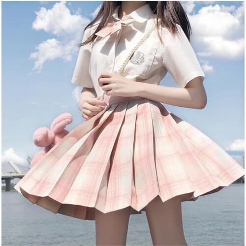 JK Sweet Japanese Uniform Two-Piece Pleated Skirt Hipster uniformes estudiantes japan school uniform womens clothing
