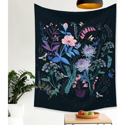Floral Buttefly Tapestry Wall Hanging 3D Printed Home Throw Rug Blanket Carpet Home Decor Wall Cloth Mandala Hippie Room Decor