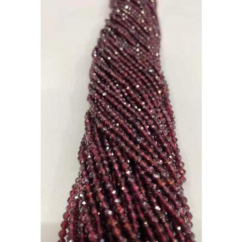 AAA natural Mozambican wine red garnet cut faceted fine 2mm / 3mm / 4mm gem jewelry DIY fine 38cm length