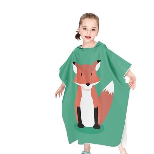 New Hooded Bath Towel Microfiber Boys Girls Beach Towels Super Absorbent Cartoon Child Sunscreen Beach Shawel