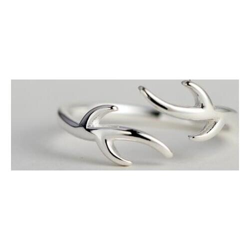 Oly2u Adjustable Christmas Gift Rings For Women Animal Antler Rings Girls SYJZ062