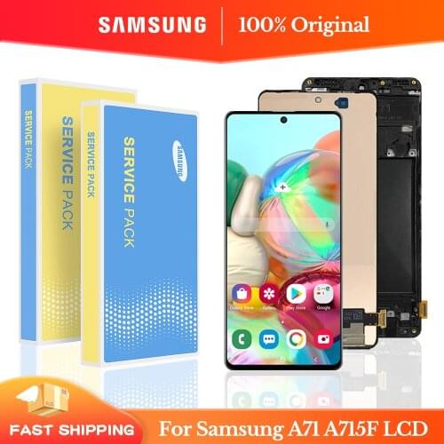 Original 6.7'' Display For Samsung Galaxy A71 4G A715 2019 SM-A715F LCD Display Touch Screen Digitizer Assembly With Frame