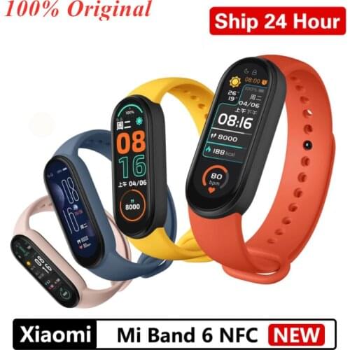 Original Xiaomi Mi Band 6 NFC Version Smart Bracelet AMOLED Screen Miband 6 Smart band Fitness Traker Heart Rate Wristband
